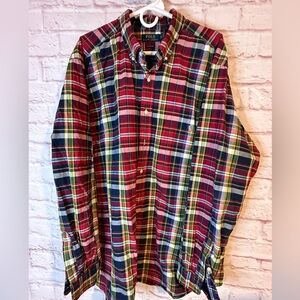 POLO Men’s Button Down Plaid Shirt Holiday Tall size
